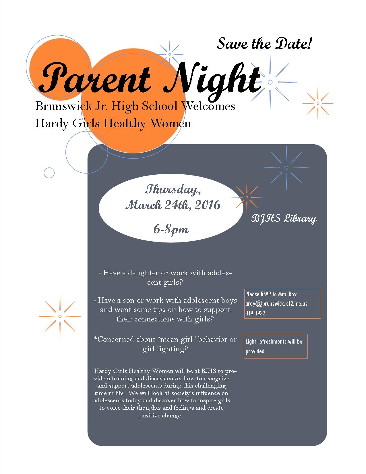 Hardy Girls Parent Night