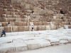 The great Pyramids at Giza. Notice how small I am next to one of the 2 1/2 x 2 1/2 ton blocks used to build the Pyramid!