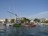 A felucca (sail boat) along the Nile river. I took a sail on one like this. We have also made them out of paper at school.